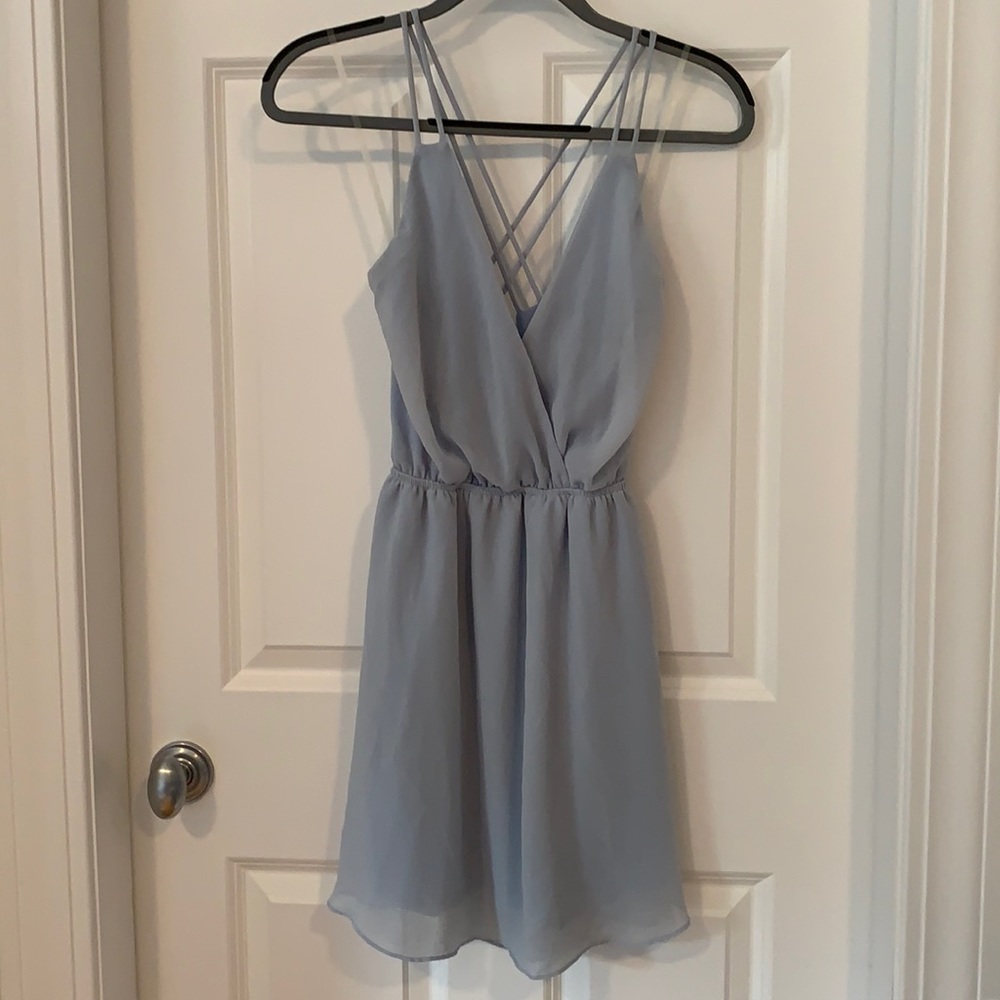 Blue fit and flat double criss cross dress